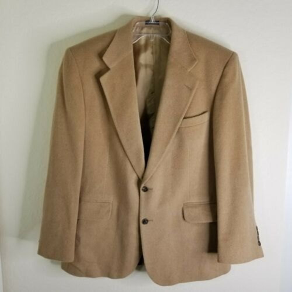 Jos A. Banks Executive Collection 42R Camel Hair Blend Tan Sport Coat Jacket